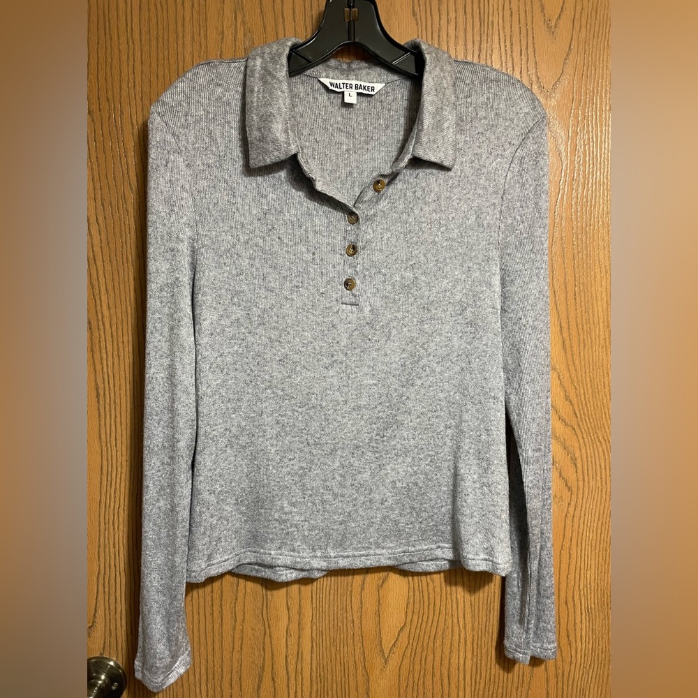 NWOT Walter Baker Henley Sweater in Heather Gray